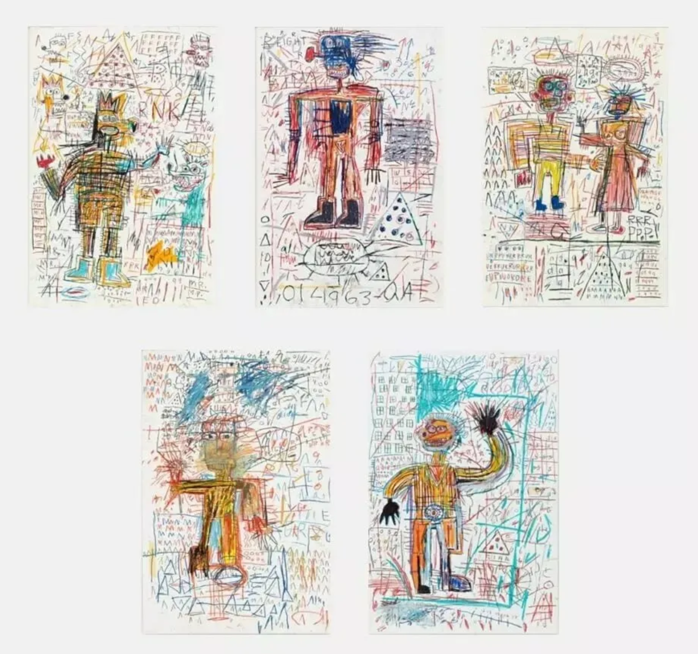 Jean-Michel Basquiat - The Figure Portfolio, 1982 - 2023, A series of five hand-pulled limited edition screen prints