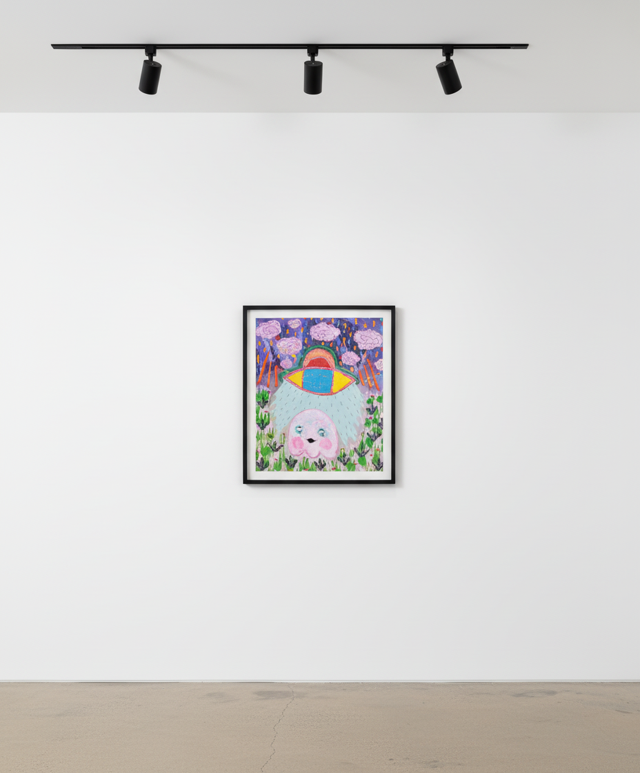 Adam Handler - Ghost Abduction during stranger nights, 2023, Oil stick, acrylic and pencil on canvas