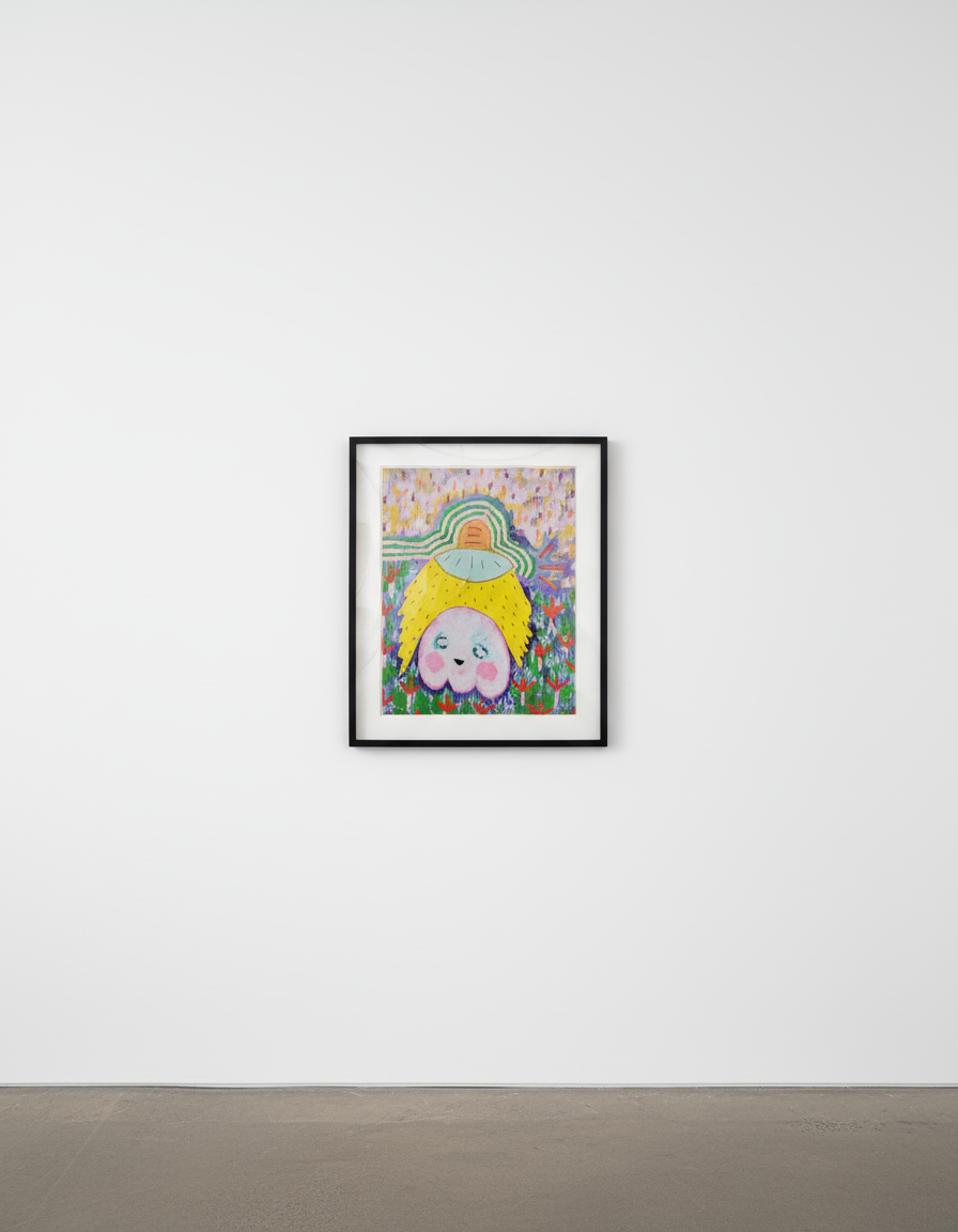 Adam Handler - Ghost Abduction during the night level, 2023, Oil stick, acrylic and pencil on canvas