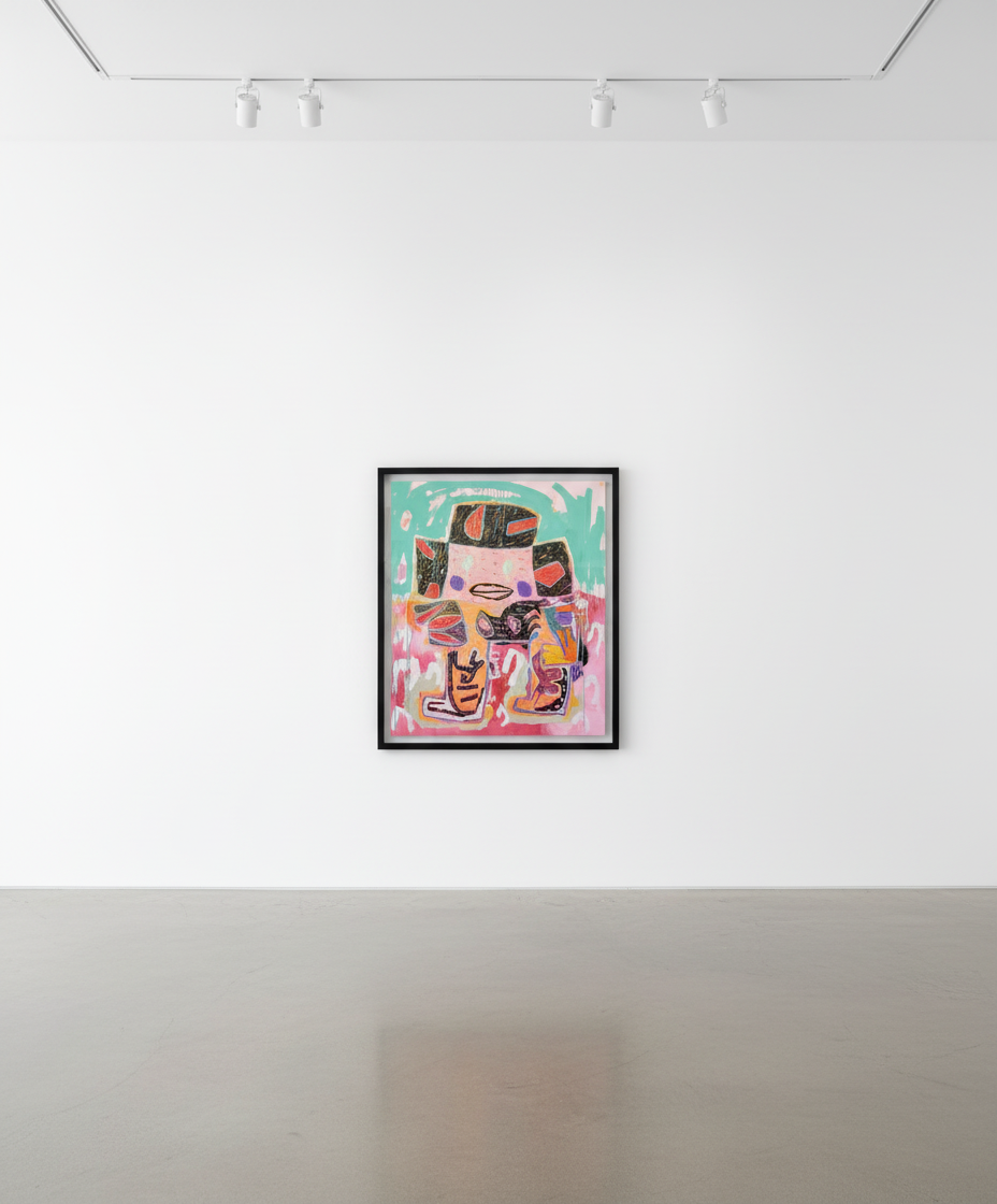 Adam Handler - Hourglass Girl, 2024, Oil stick and acrylic on canvas