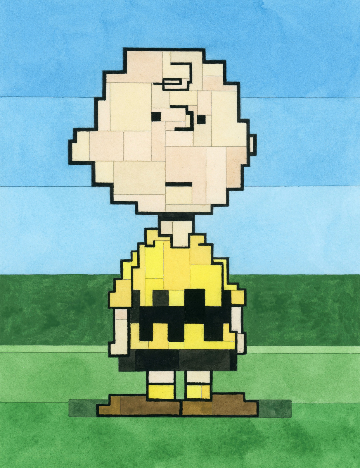 Adam Lister - Charlie Brown, 2024, Watercolor on arches 140 lb cold press paper
