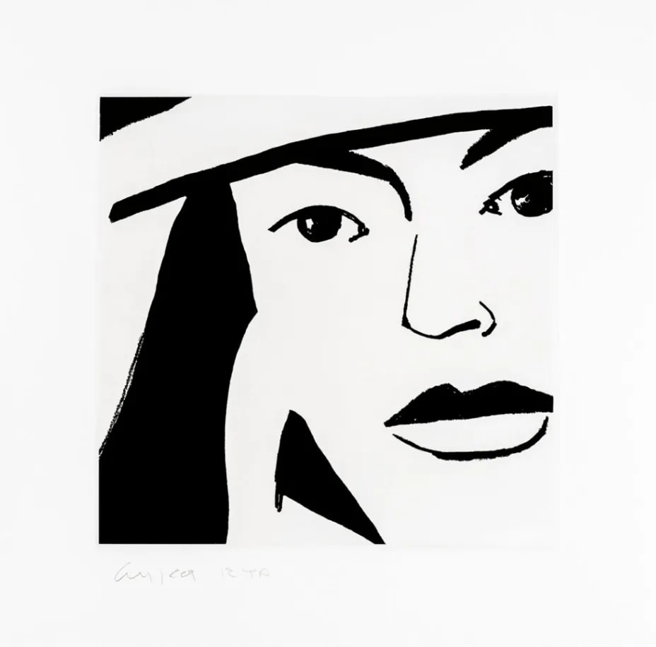 Alex Katz - Ada #10, 2017, 1-color etching, hand-pulled on 300 gsm Somerset Satin White fine art paper