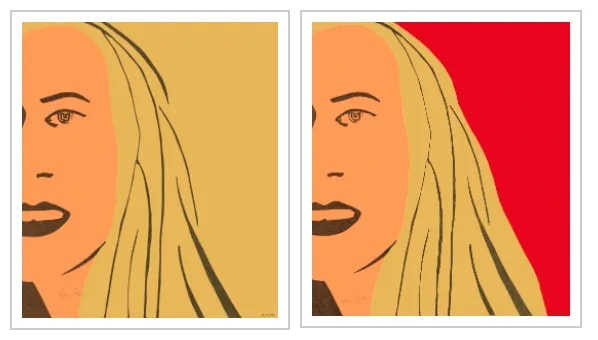 Alex Katz - Ariel 4 & 5, 2021, Set of two 4-color woodcut print on Somerset Satin White 300gsm fine art paper