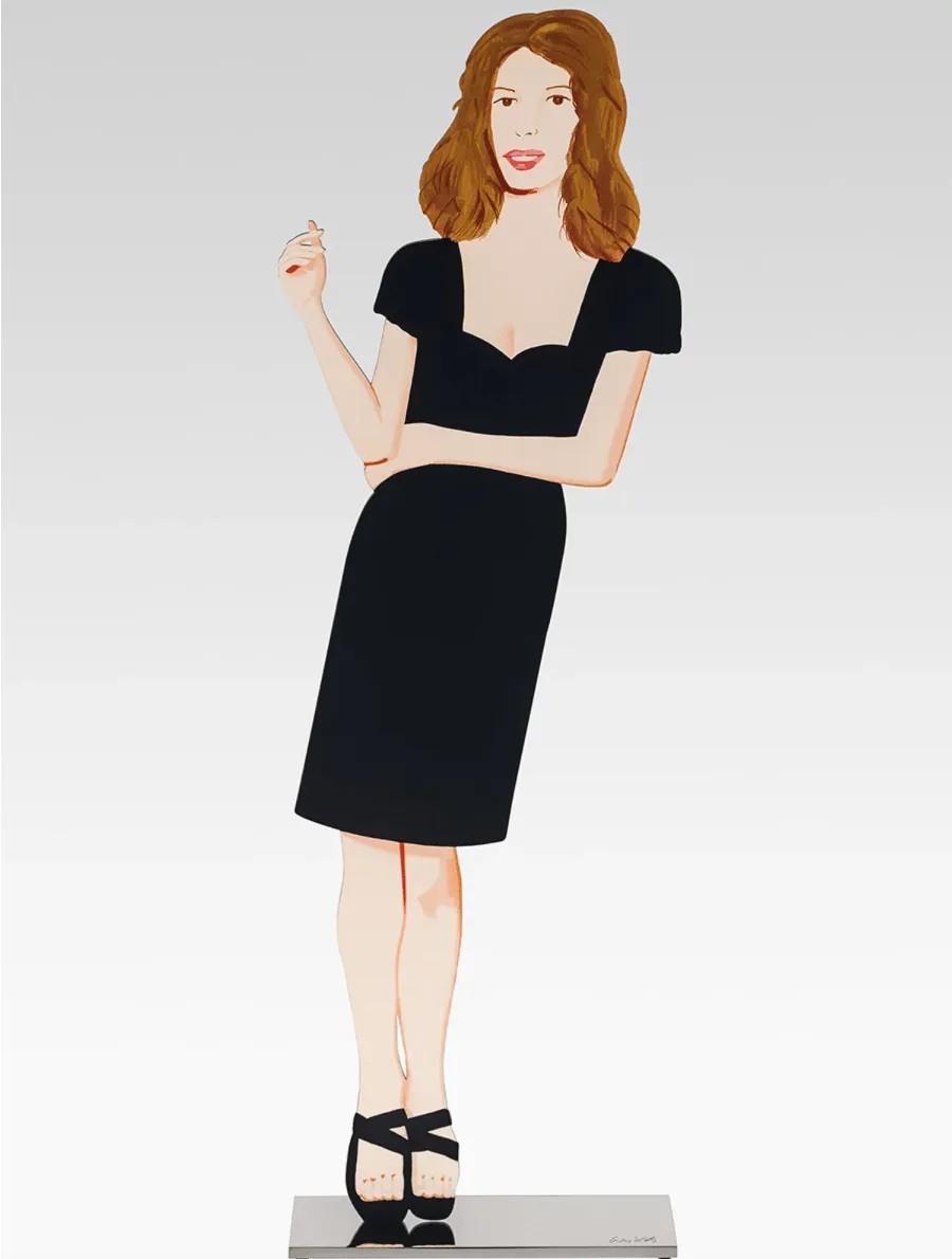 Alex Katz - Black Dress 2 (Cecily), 2018, Cutout from shaped shaped powder-coated aluminum, printed on each side with UV c...
