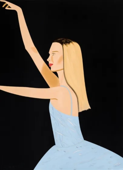 Alex Katz - Dancer 2, 2019, Silkscreen in colors on Saunders Waterford HP high white 425 gsm paper