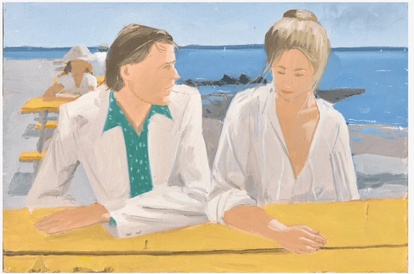 Alex Katz - Rackstraw and Pamela (Study), 1976, Oil on masonite