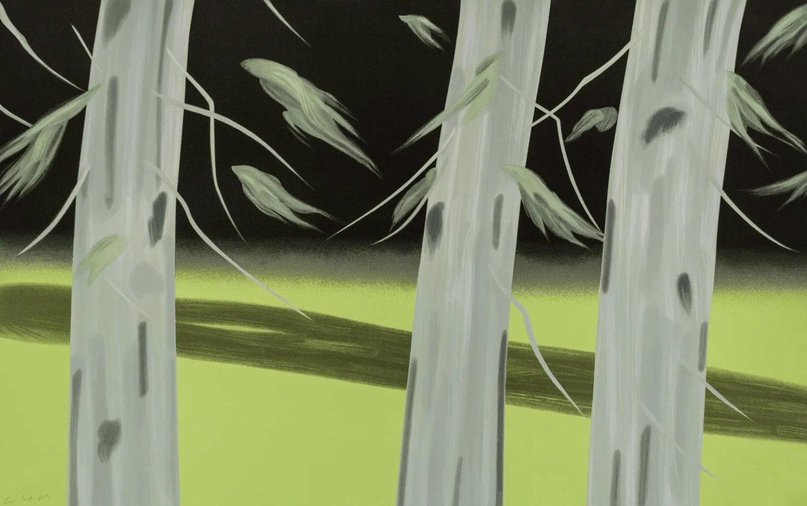 Alex Katz - Three Trees, 2018, 20-color silkscreen print