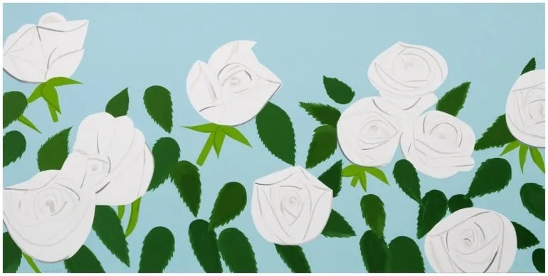 Alex Katz - White Roses, 2014, Silkscreen in sixteen colors