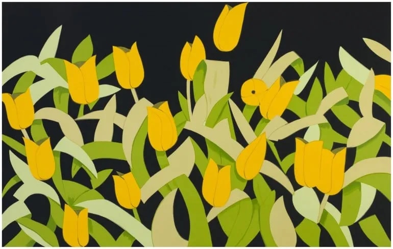 Alex Katz - Yellow Tulips, 2014, Silkscreen in fifteen colors