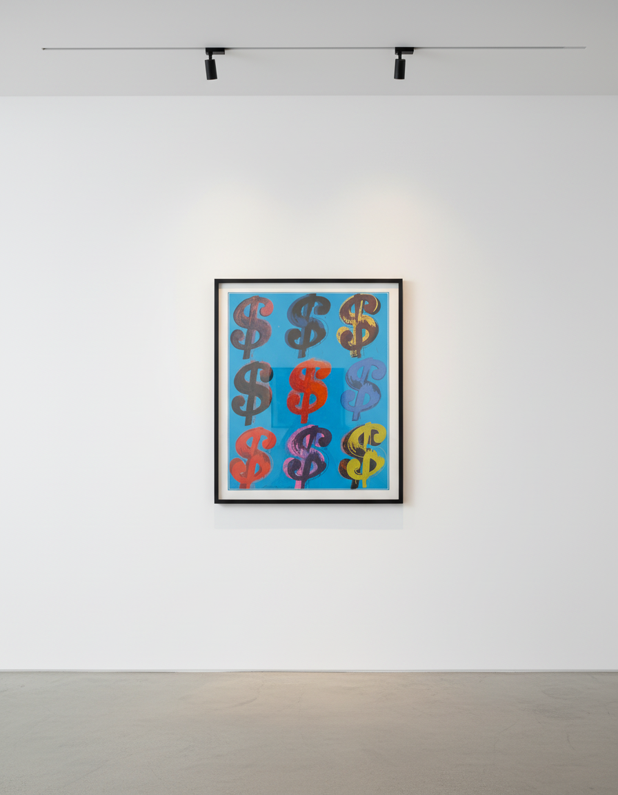 Andy Warhol - $ (9) (Blue) F.S. II 285-286, 1982, Screen print on Lenox Museum Board