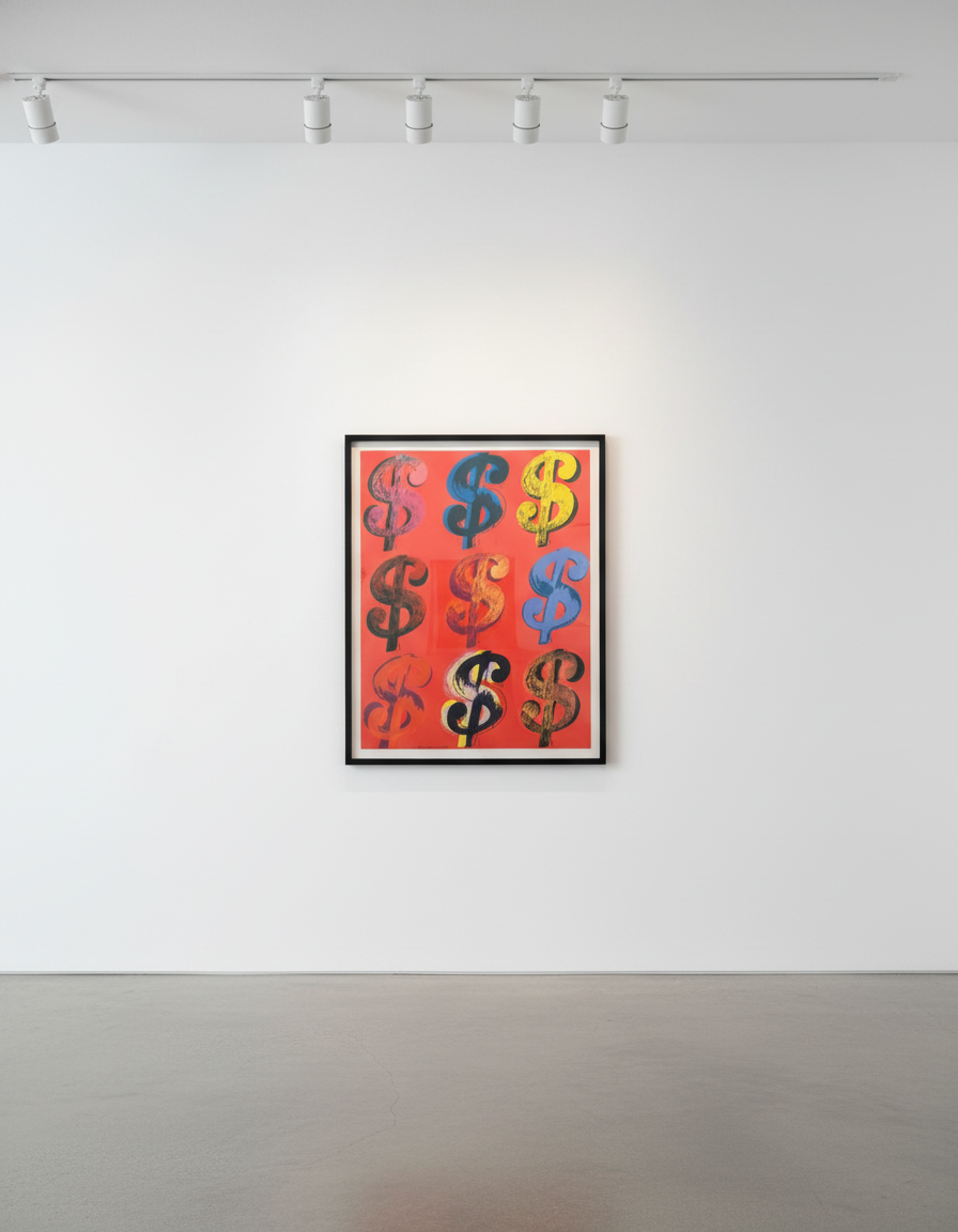 Andy Warhol - $ (9) (Red) F.S. II 285-286, 1982, Screen print on Lenox Museum Board