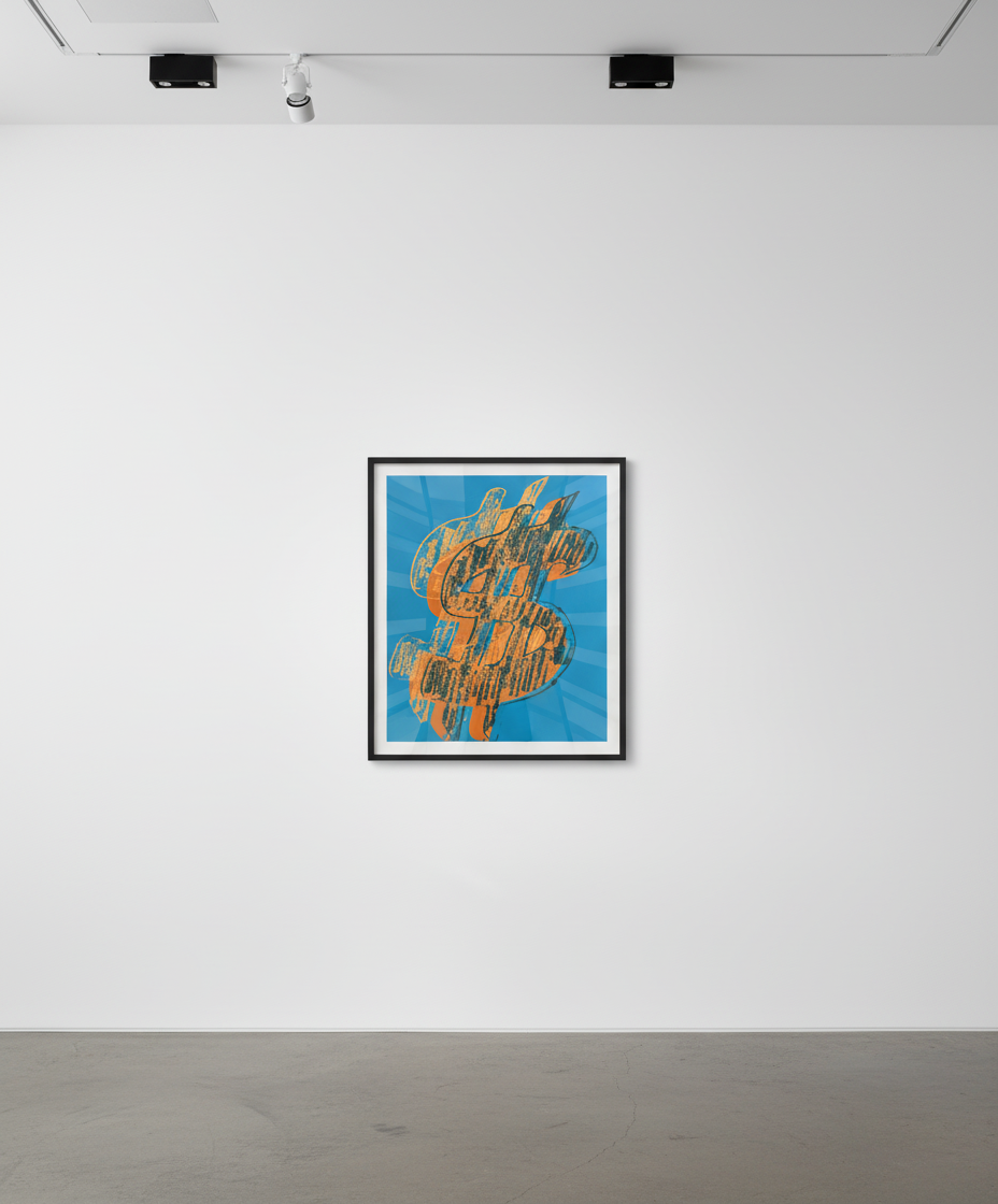 Andy Warhol - Dollar Sign F.S. II 280 Blue and Orange, 1982, Screen print on Lenox Museum Board
