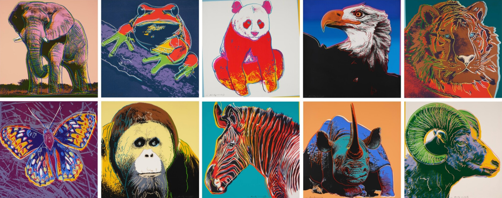 Andy Warhol - Endangered Species F.S. II 293-302, 1983, The complete set of ten screen prints on Lenox Museum Board