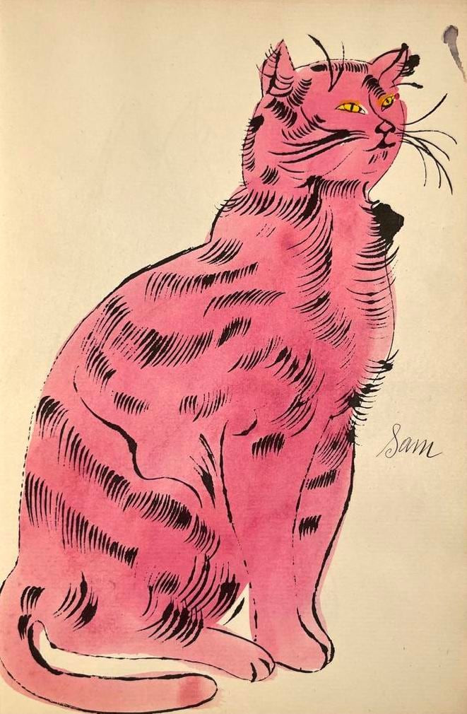 Andy Warhol - F.S. IV 56A, from 25 Cats Named Sam, ca . 1954, Offset lithograph