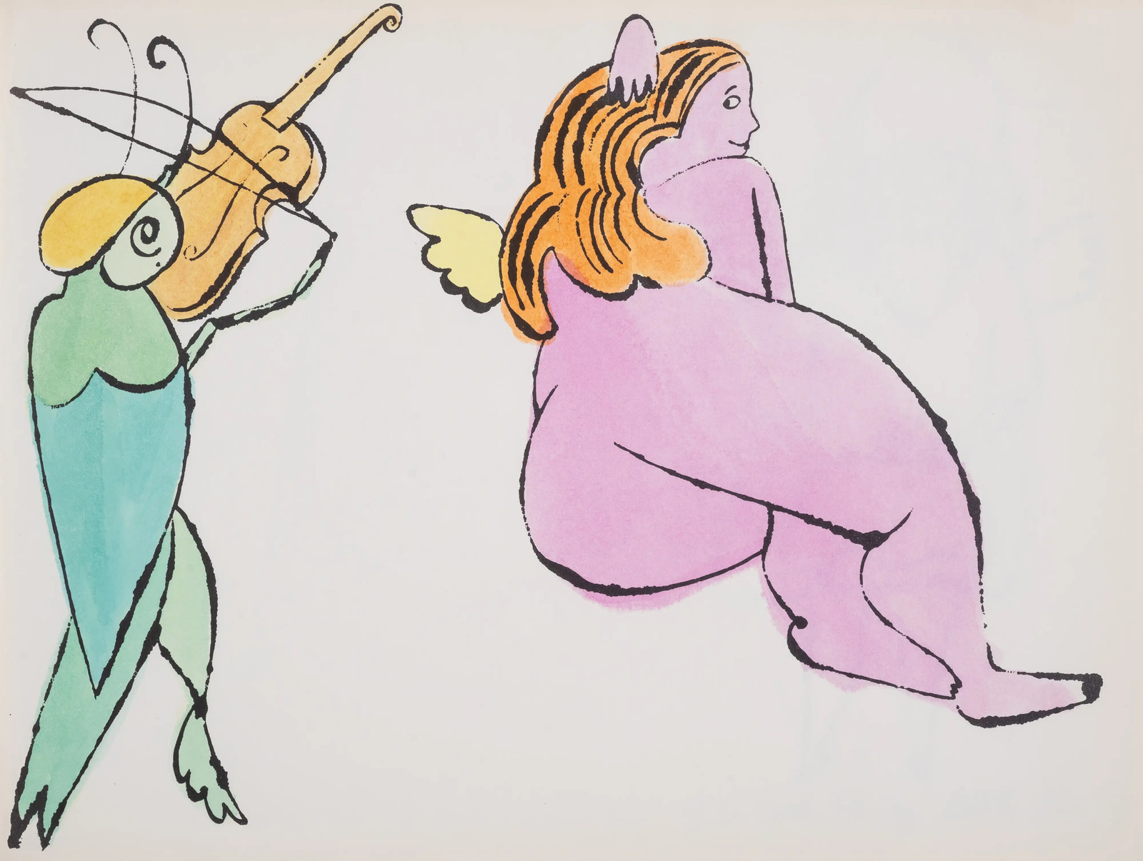 Andy Warhol - F.S. IV103A In The Bottom Of My Garden, 1956, Offset color lithograph heightened with watercolor