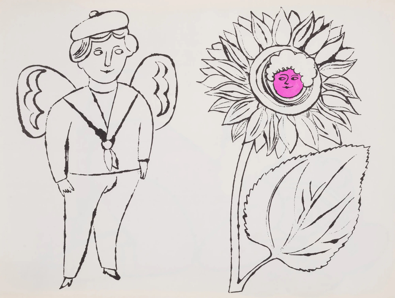 Andy Warhol - F.S. IV87A In The Bottom Of My Garden, 1956, Offset color lithograph heightened with watercolor