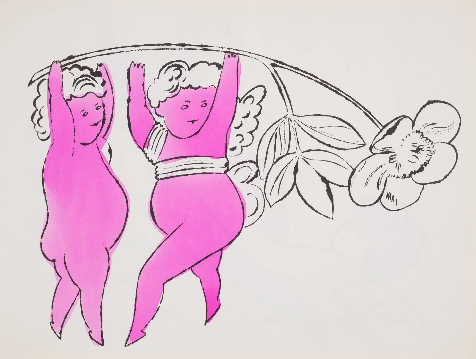 Andy Warhol - F.S. IV89A In The Bottom Of My Garden, 1956, Offset color lithograph heightened with watercolor