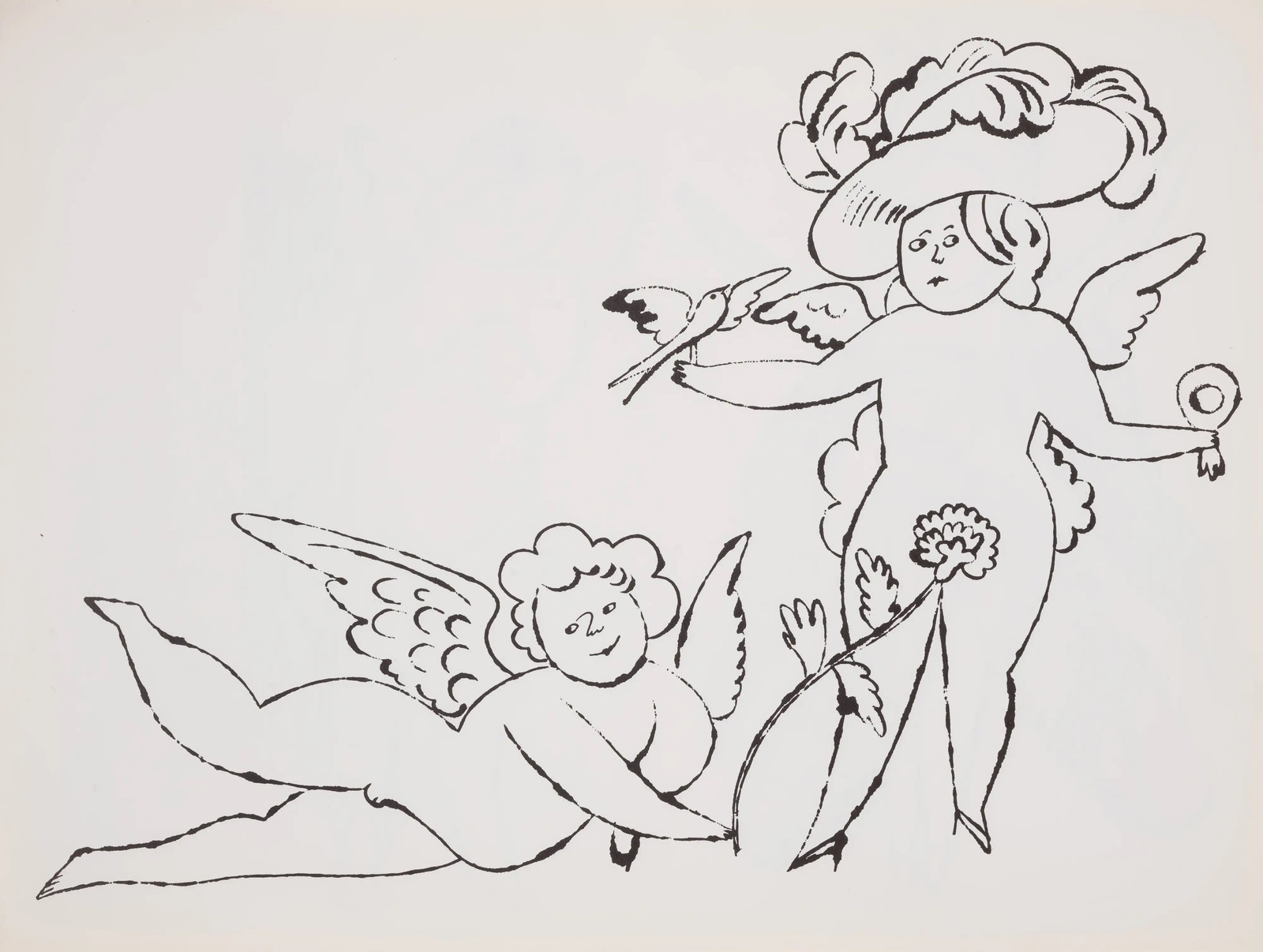 Andy Warhol - F.S. IV94A In The Bottom Of My Garden, 1956, Offset color lithograph heightened with watercolor