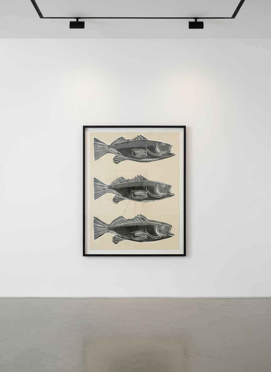 Andy Warhol - Fish III.A 39, 1983, Screen print on wallpaper