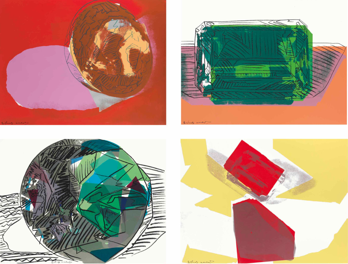 Andy Warhol - Gems F.S. II 186-189, 1978, The complete set of four screen prints on Strathmore Bristol paper