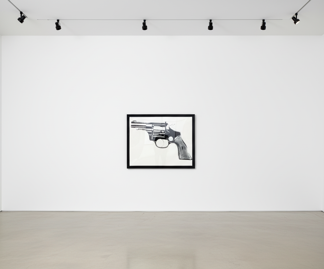 Andy Warhol - Gun, 1981-82, Synthetic polymer paint and silkscreen inks on canvas