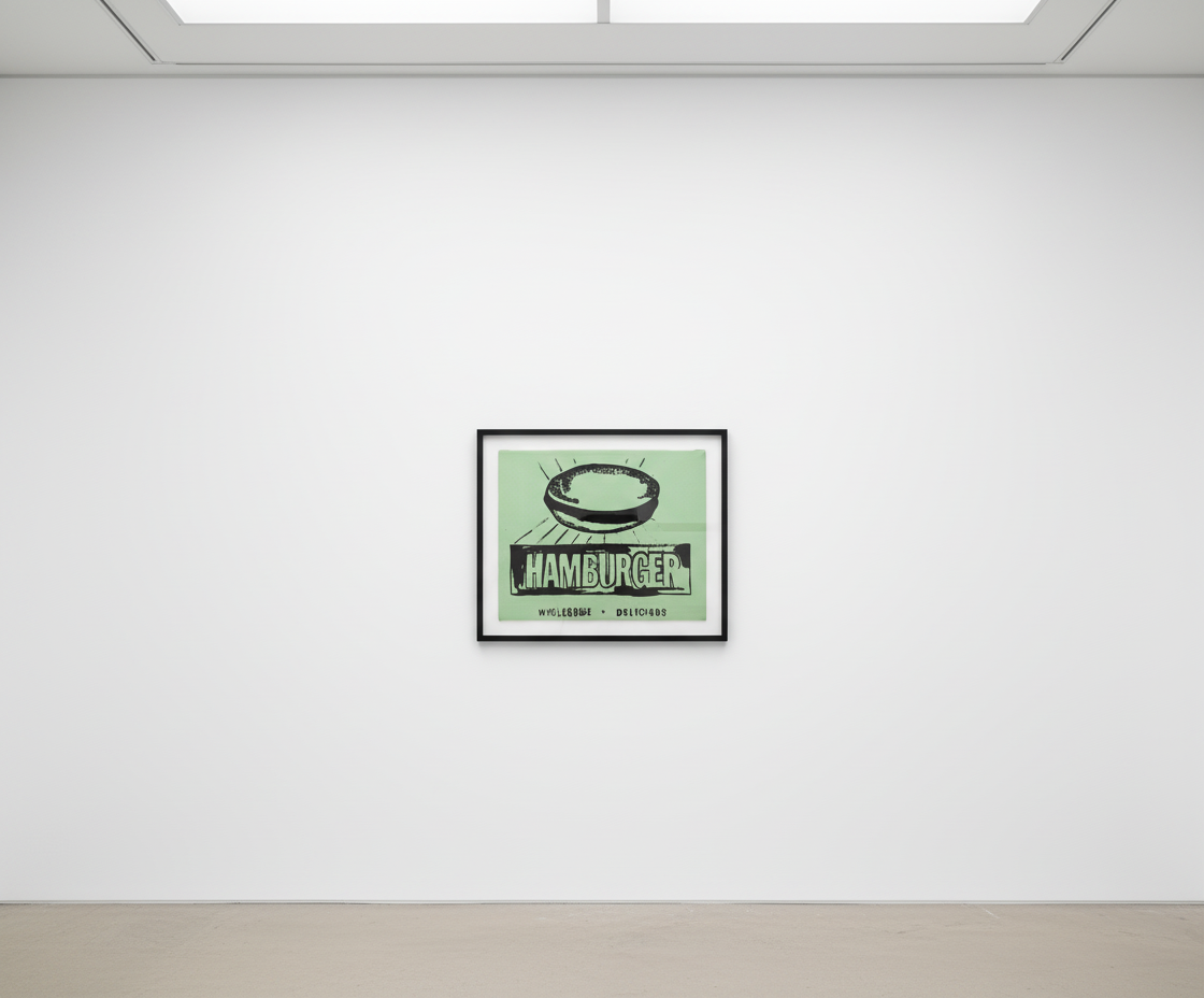 Andy Warhol - Hamburger Green, 1986, Acrylic and serigraphic ink on canvas