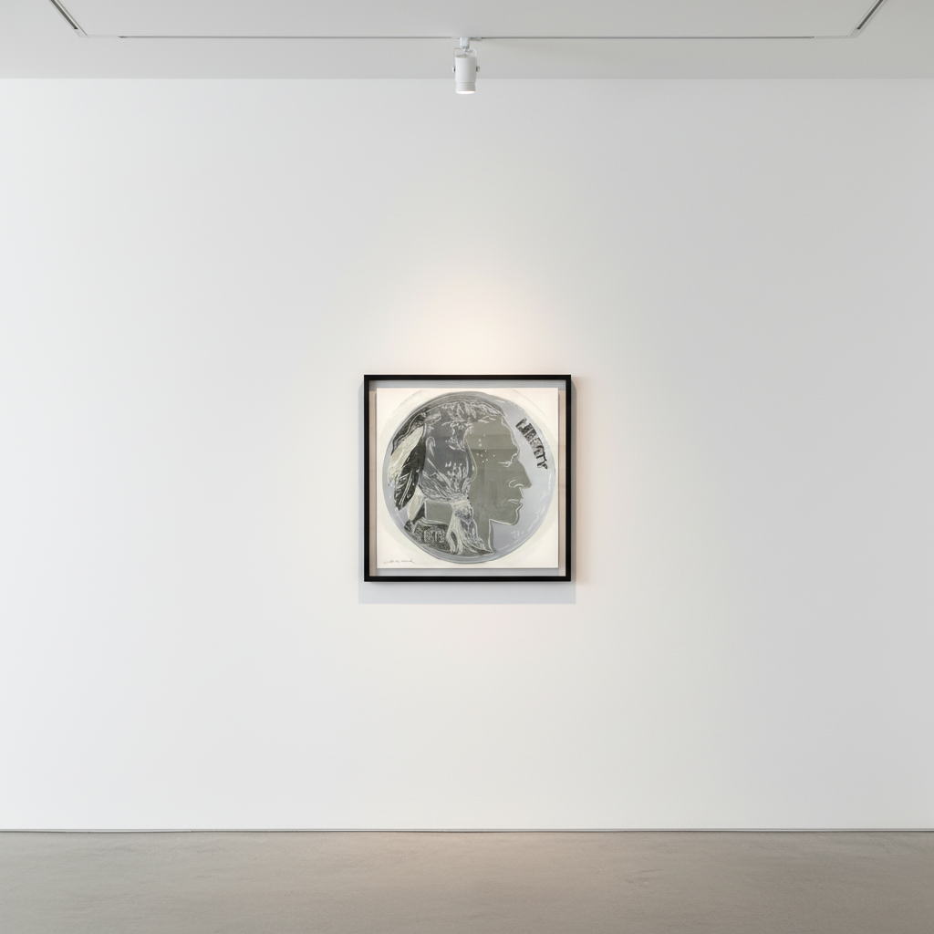 Andy Warhol - Indian Head Nickel F.S.II 385, from Cowboys and Indians, 1986, Screen print on Lenox Museum Board