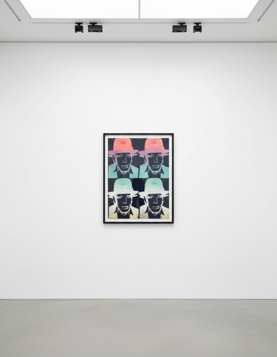 Andy Warhol - Joseph Beuys F.S. II 243 , State II, 1980-83, Screen print on Lenox Museum Board with rayon flock