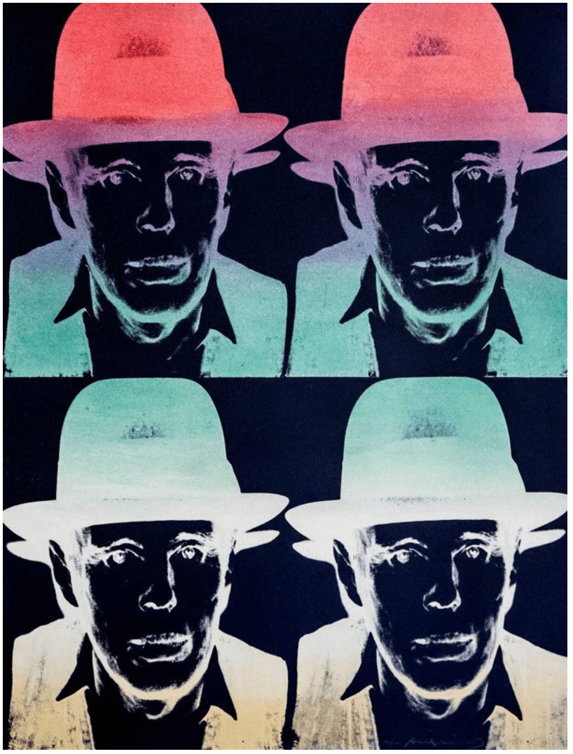 Andy Warhol - Joseph Beuys F.S. II 243 , State II, 1980-83, Screen print on Lenox Museum Board with rayon flock