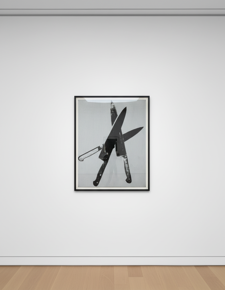 Andy Warhol - Knives, 1981-82, Synthetic polymer and screen print ink on canvas