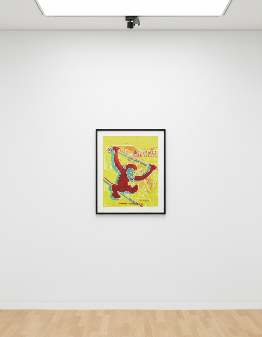 Andy Warhol - Monkey from Toy Paintings, 1983, Acrylic and silkscreen on canvas