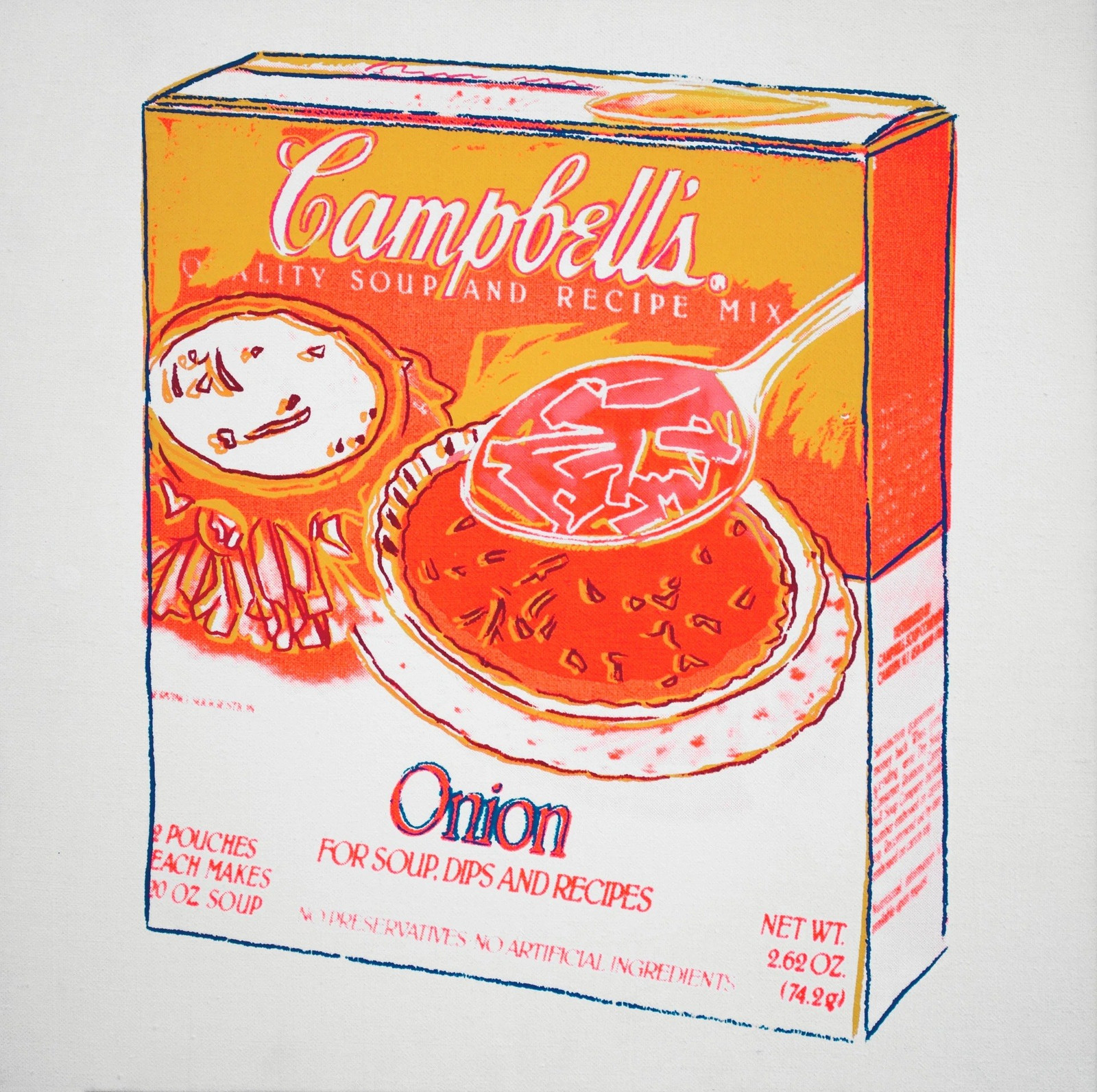 Andy Warhol - Onion Soup, 1986, Synthetic polymer and silkscreen on canvas