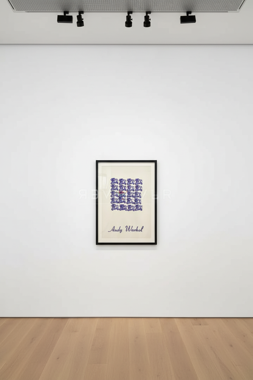 Andy Warhol - Purple Cows (FS II.17A), 1967, Rubber stamp print on Rives paper