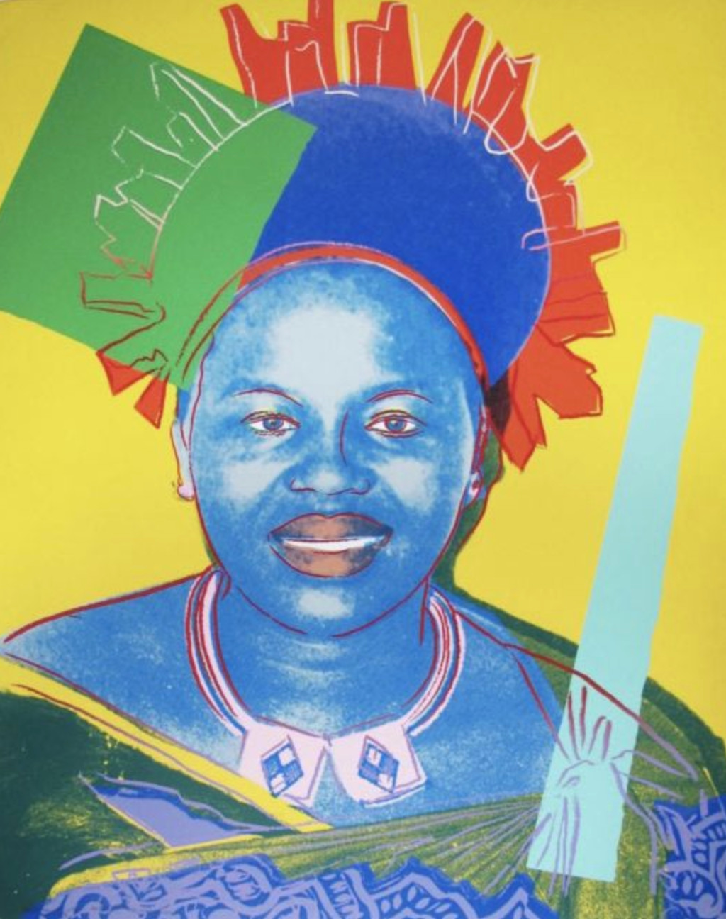 Andy Warhol - Queen Ntombi Twala of Swaziland F.S. II 348, from Reigning Queens, 1985, Screen print on Lenox Museum Board