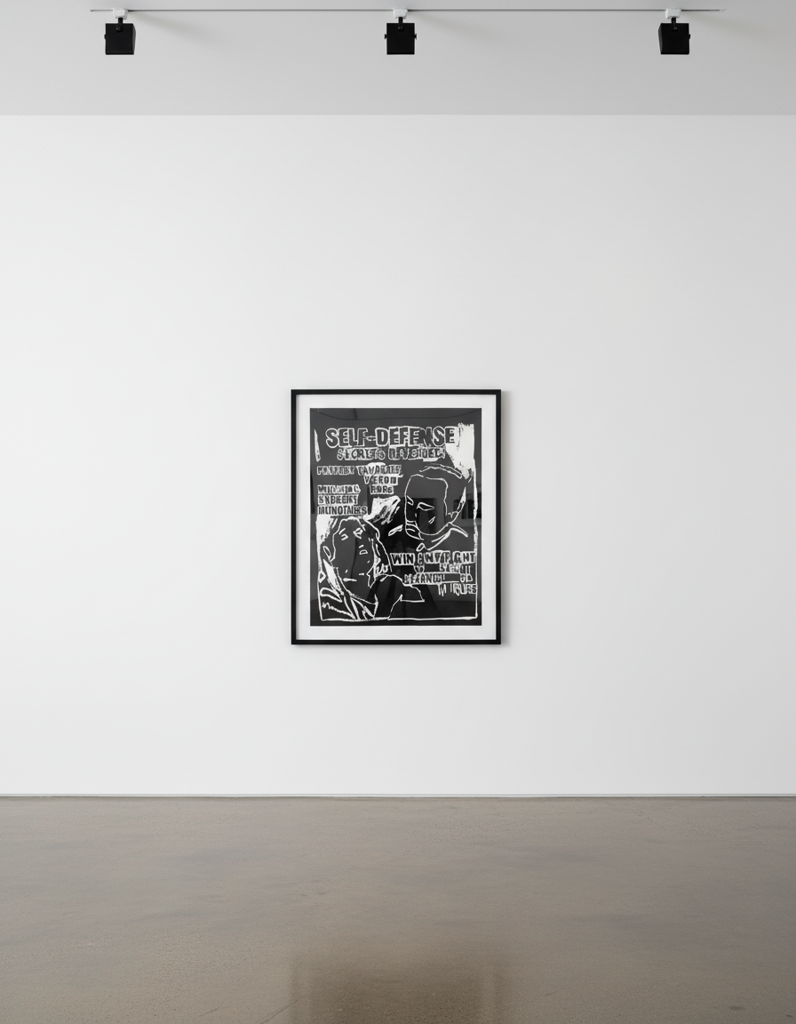 Andy Warhol - Self Defense Negative, 1985-86, Synthetic polymer and silkscreen ink on canvas