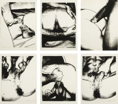 Andy Warhol - Sex Parts Complete Portfolio (FS II.172-177), 1978, Portfolio of 6 screen prints on HMP paper