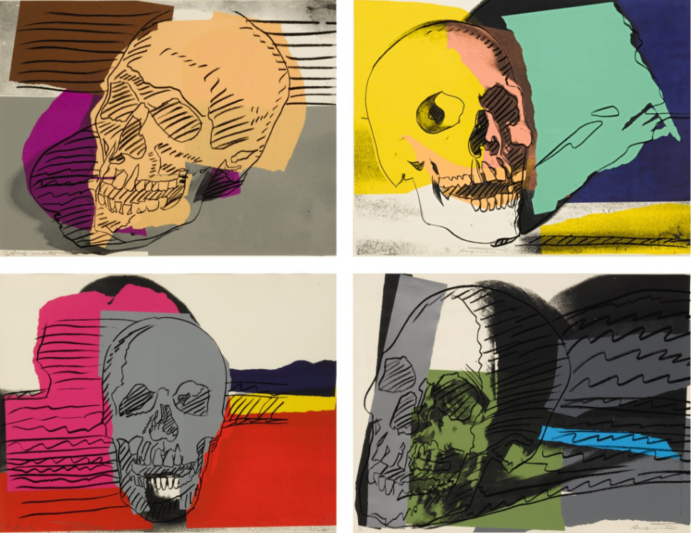Andy Warhol - Skull F.S. II 157-160 (Complete Portfolio), 1976, The complete set of four screen prints in colors on Strath...