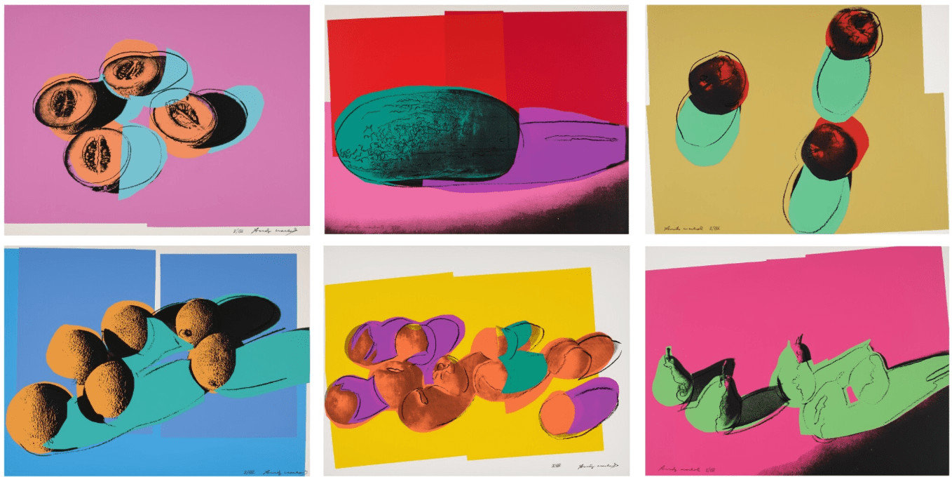 Andy Warhol - Space Fruit: Still Lifes F.S. II 198-203, 1979, The complete set of six screen prints in colors on Lenox Mus...
