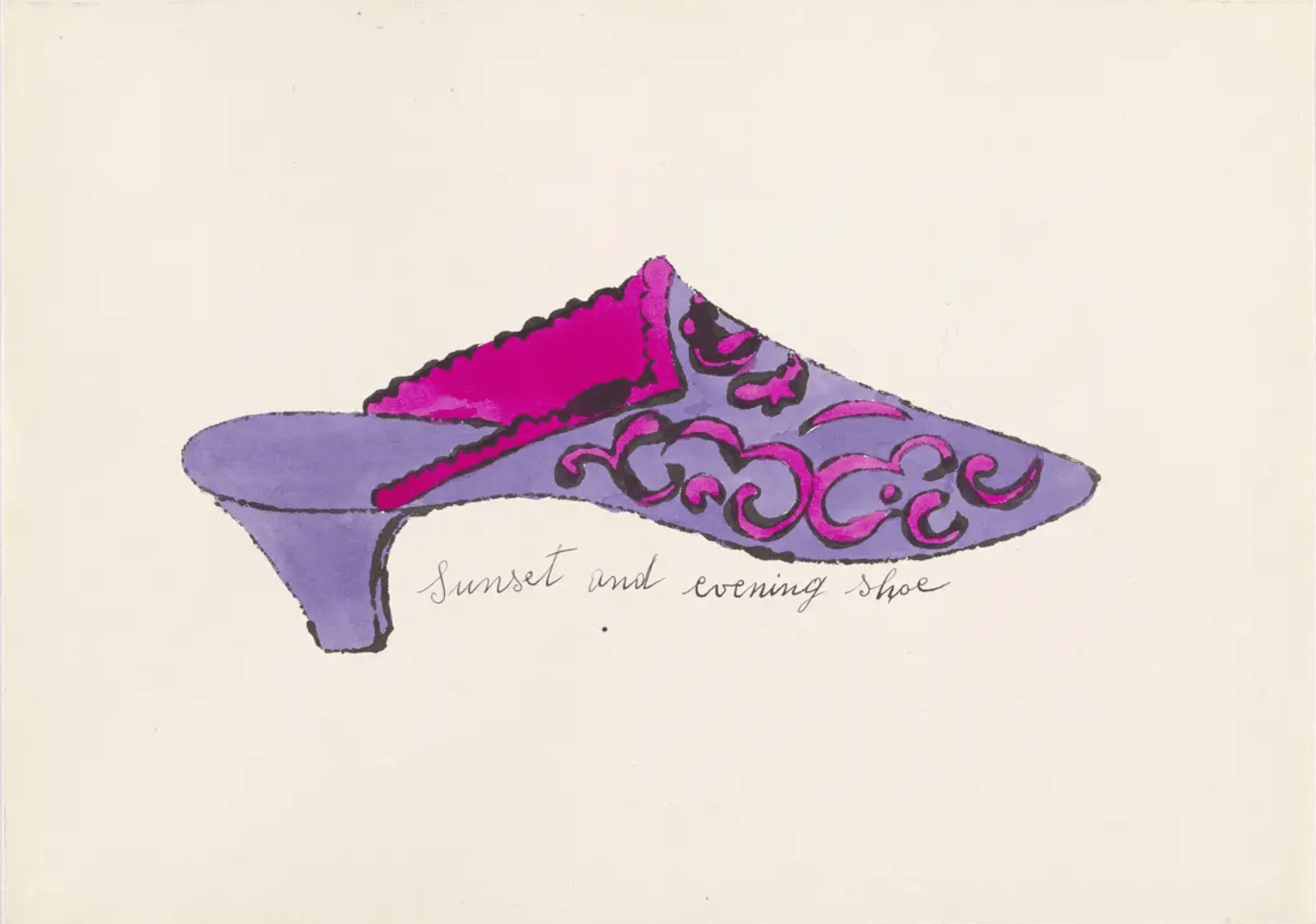 Andy Warhol - Sunset and Evening Shoe F.S. IV 81A, from A La Recherche Du Shoe Perdu, 1955, Offset lithographs on paper wi...