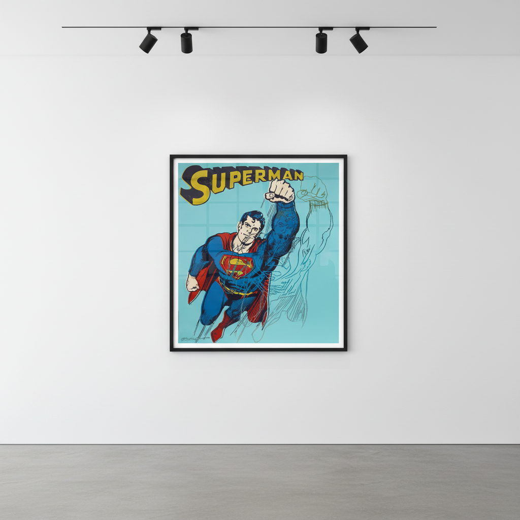 Andy Warhol - Superman Trial Proof TP 26/30 from Myths, 1981, Screen print in colors with diamond dust on Lenox Museum Board