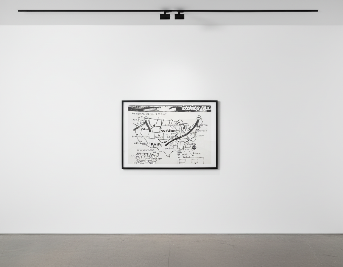 Andy Warhol - Weather Map Positive, 1985-86, Synthetic polymer paint and silkscreen ink on canvas