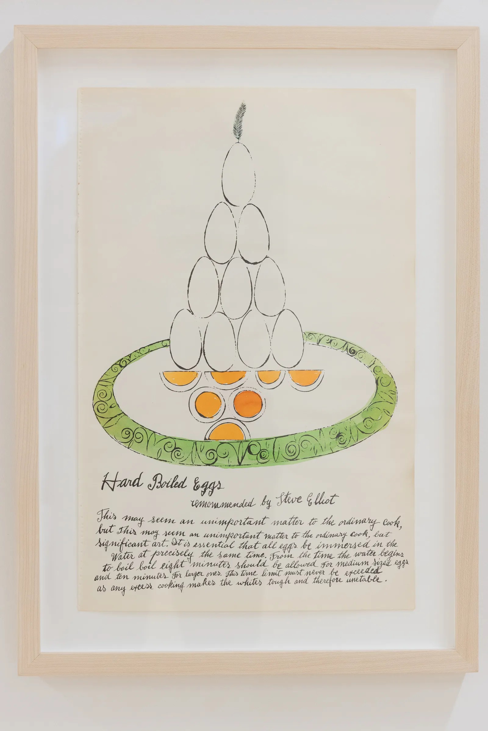 Andy Warhol - Hard Boiled Eggs F.S. IV 138A, from Wild Raspberries, 1959, Offset lithograph on paper with hand coloring