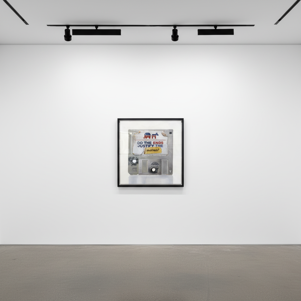 Arlo Sinclair - Ends Justify The Memes (3.5" Disk), 2025, Oil on canvas
1/1 Unique
Signed on verso + COA