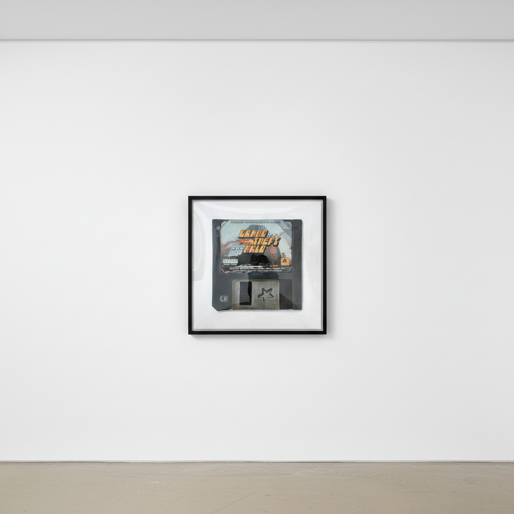 Arlo Sinclair - Grand Theft Arlo: Gangsta Trainer - 3.5” Black, 2025, Oil on canvas
Signed on verso + COA
1/1 Unique