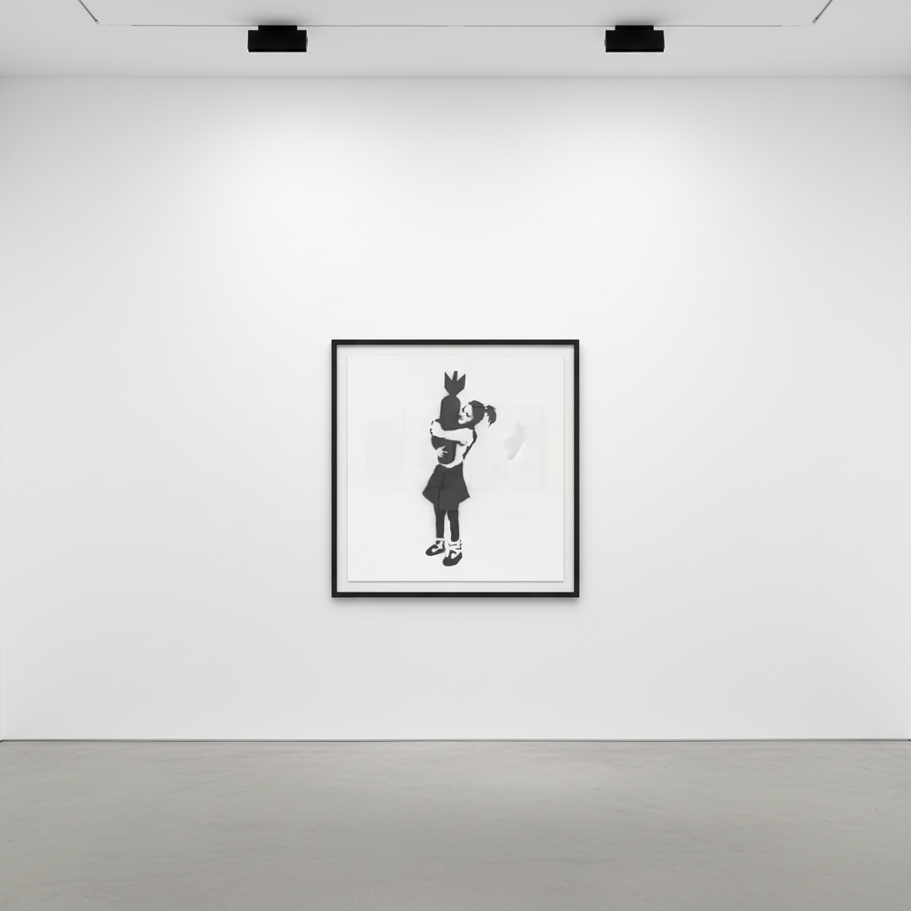 Banksy - Bomb Love, 2002, Spray paint on canvas