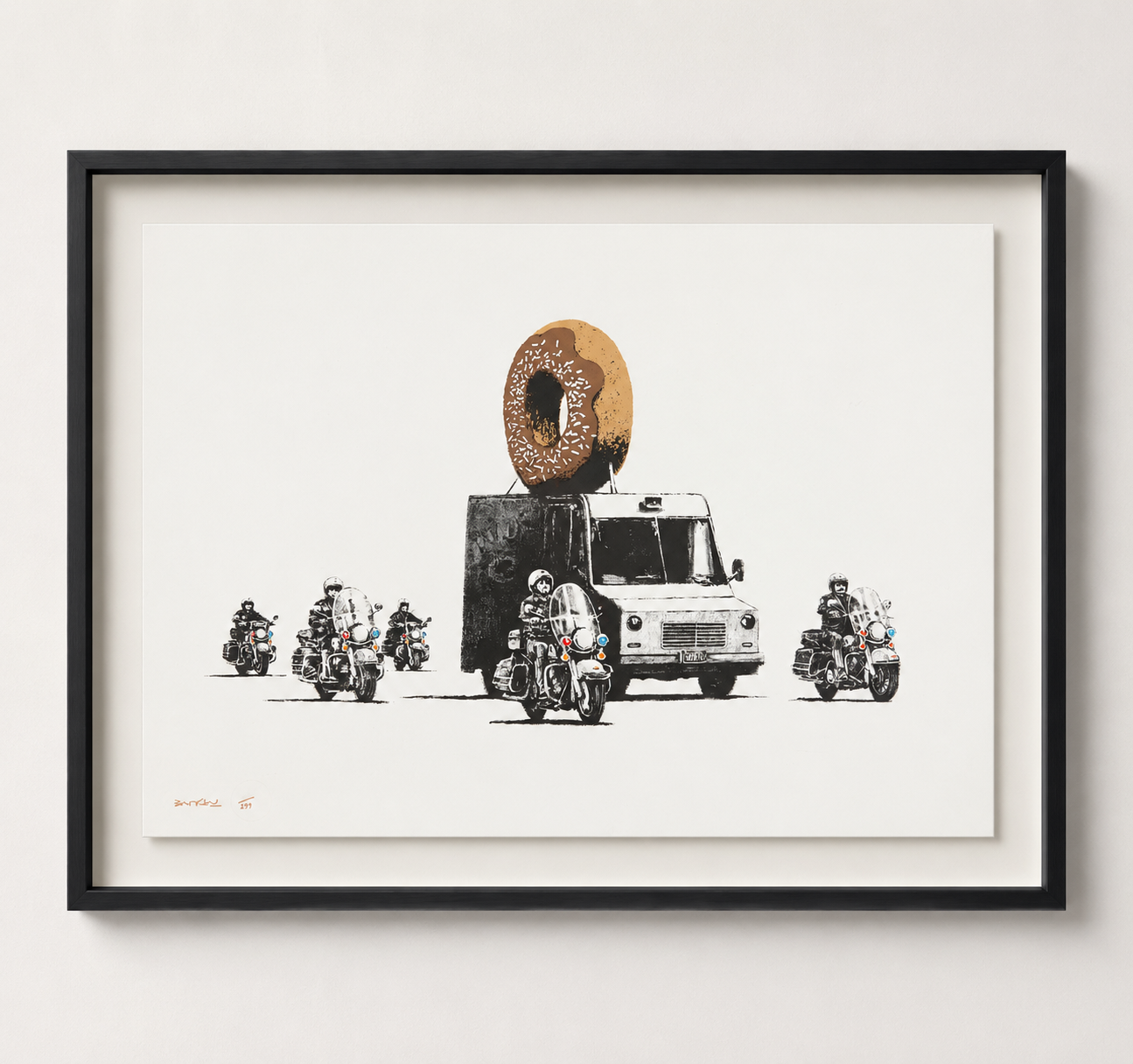 Banksy - Chocolate Donut (Signed), 2009, Screen print