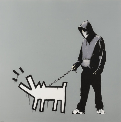 Banksy - Choose Your Weapon Cool Grey, 2010, Screen print