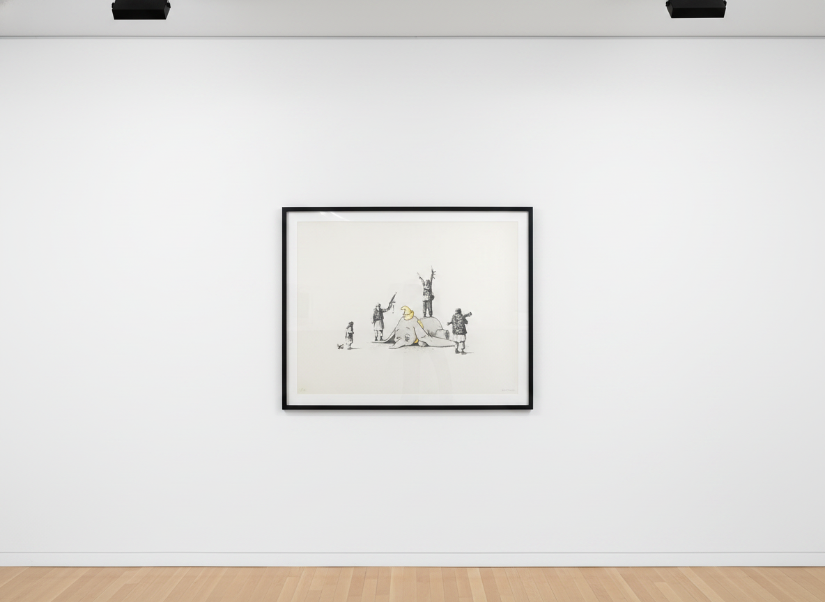 Banksy - Dumbo (Signed), 2014, Screen print hand finished with water colors