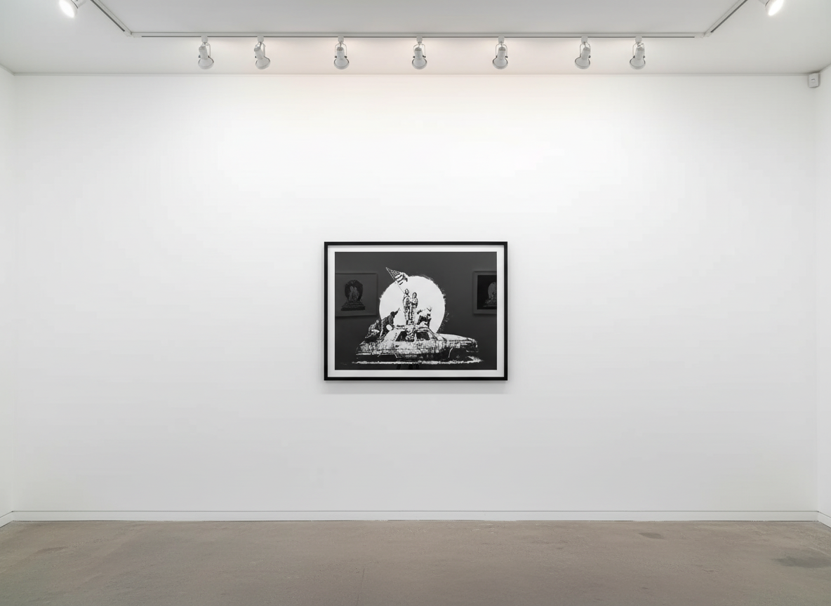 Banksy - Flag (Silver) (Unsigned), 2008, Screen print