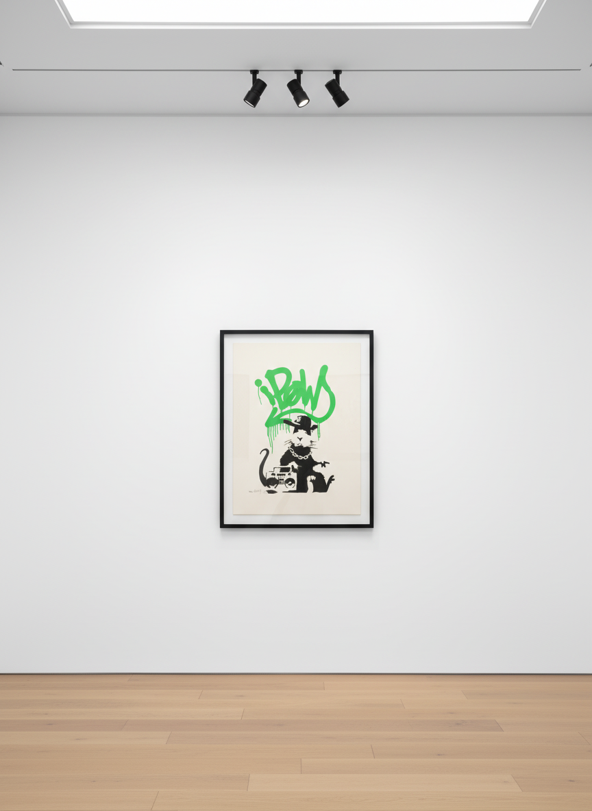 Banksy - Gangsta Rat (Green) (Signed), 2004, Screen print